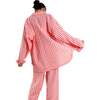 Yew Striped Ethical Cotton Pajama Shirt, Pink - Pajamas - 2