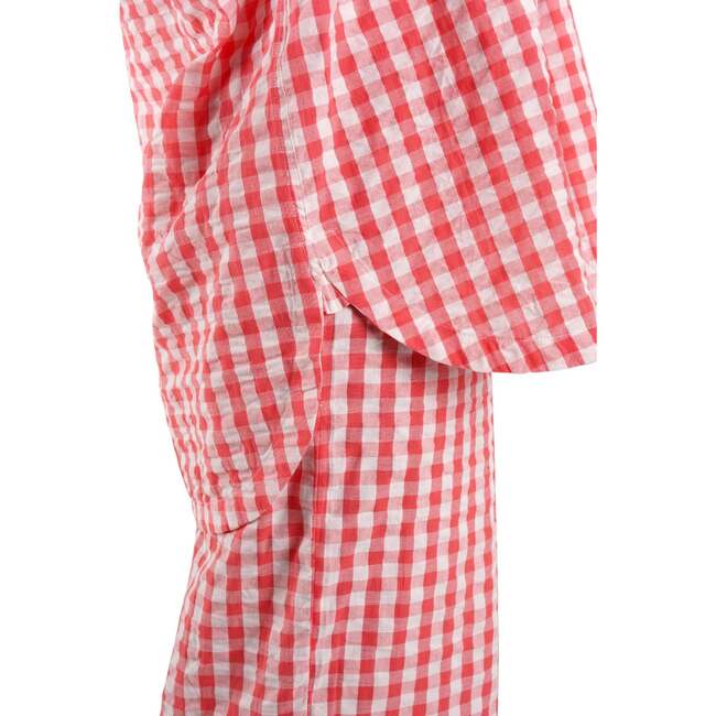 Yew Striped Ethical Cotton Pajama Shirt, Pink - Pajamas - 5