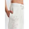 Sitka Blossom Embroidered Ethical Cotton Joggers, White - Pants - 2