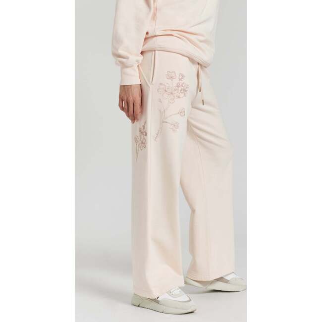 Sitka Blossom Embroidered Ethical Cotton Joggers, Pink