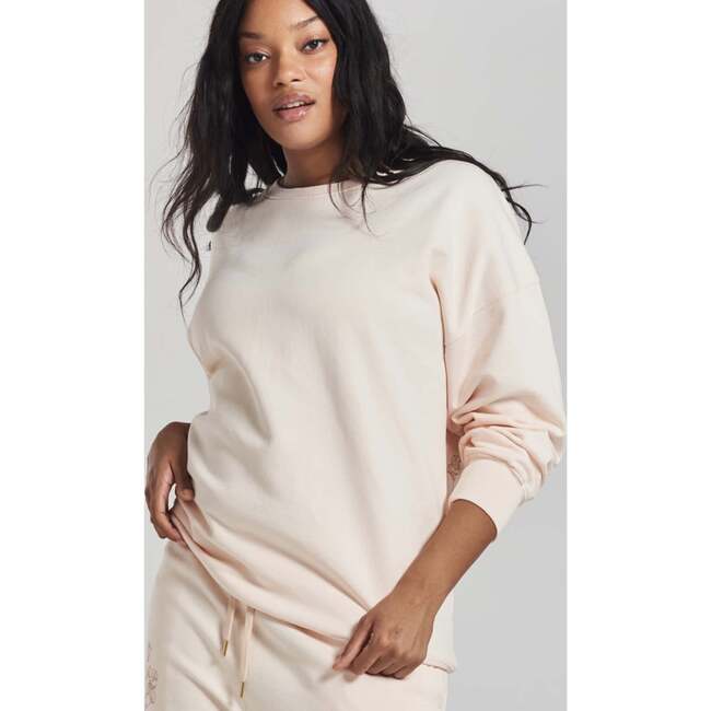 Salix Blossom Embroidered Ethical Cotton Sweatshirt, Pink