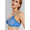 Sakura Front Close Recycled Lace Underwired Bra, Blue - Bras - 2
