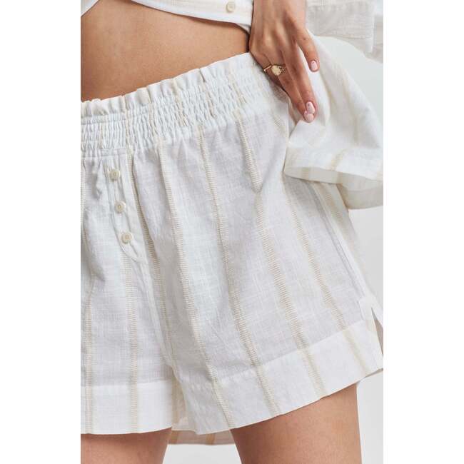 Lomandra Ethical Cotton Pajama Shorts, Beige
