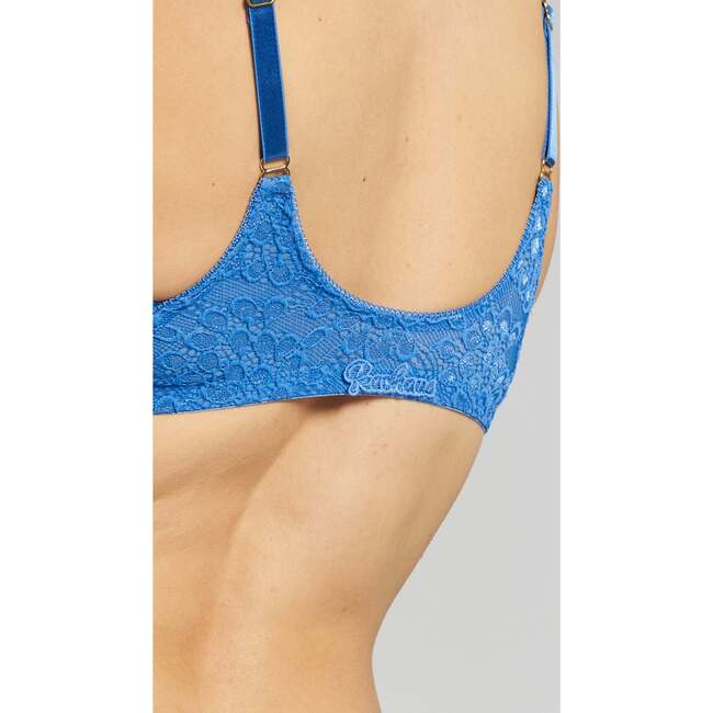 Sakura Front Close Recycled Lace Underwired Bra, Blue - Bras - 3