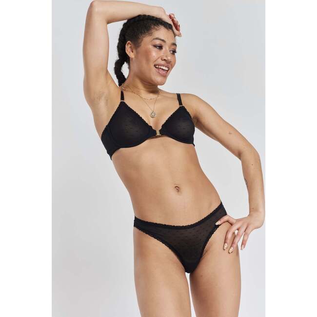 Sakura Front Close Recycled Lace Underwired Bra, Black