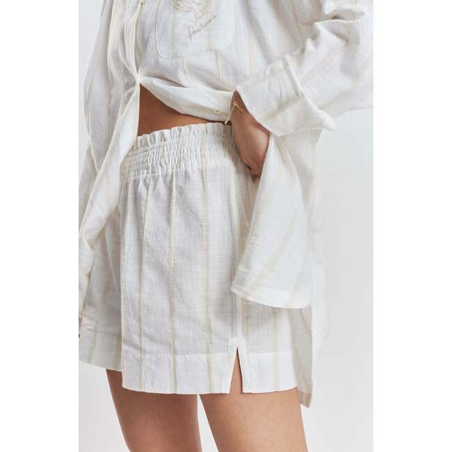Lomandra Ethical Cotton Pajama Shorts, Beige