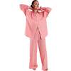 Chicory Striped Woven Cotton Pajama Pants, Pink - Pajamas - 2 - thumbnail