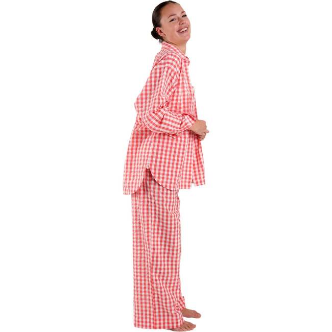 Chicory Striped Woven Cotton Pajama Pants, Pink - Pajamas - 3