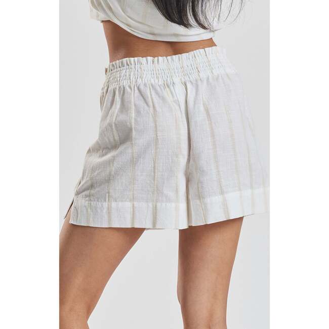 Lomandra Ethical Cotton Pajama Shorts, Beige - Shorts - 3