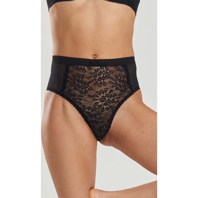 Betony Recycled Tulle High Rise Underwear, Black