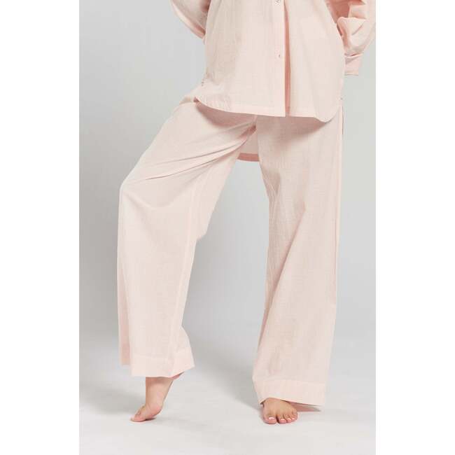 Chicory Striped Woven Cotton Pajama Pants, Blue