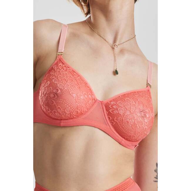 Betula Recycled Tulle Underwired Balconette Bra, Pink