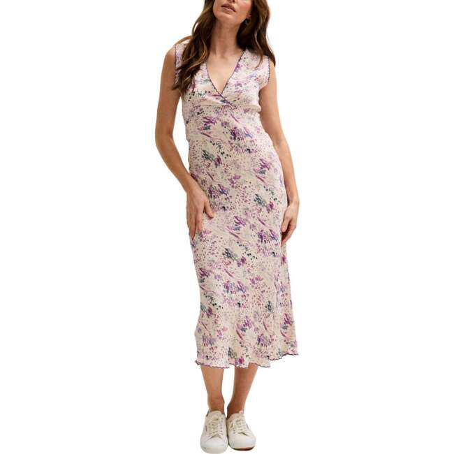 Zola Bias Cut Wonderland Print Midi Dress