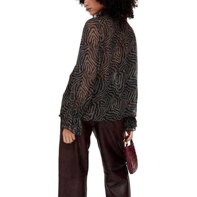 Zendaya Ruffle Detail Zebra Print Shirt