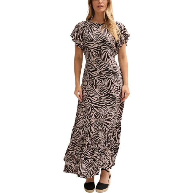 Zelda Tiered Zebra Print Maxi Dress