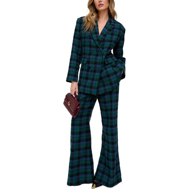 Zena Double Breasted Prince Of Wales Check Print Jacket - Jackets - 3