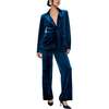 Valerie Tailored Velvet Blazer, Teal - Blazers & Sport Coats - 3