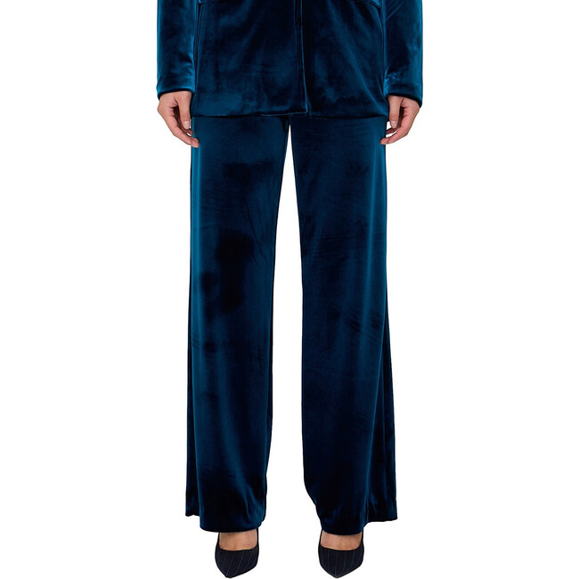 Valerie Straight Leg Velvet Trouser, Blue