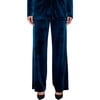 Valerie Straight Leg Velvet Trouser, Blue - Pants - 1 - thumbnail