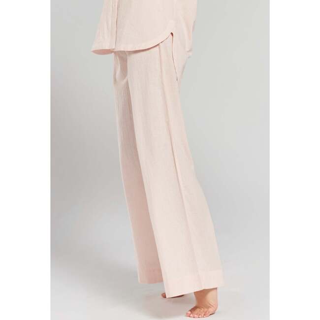 Chicory Striped Woven Cotton Pajama Pants, Blue - Pajamas - 3