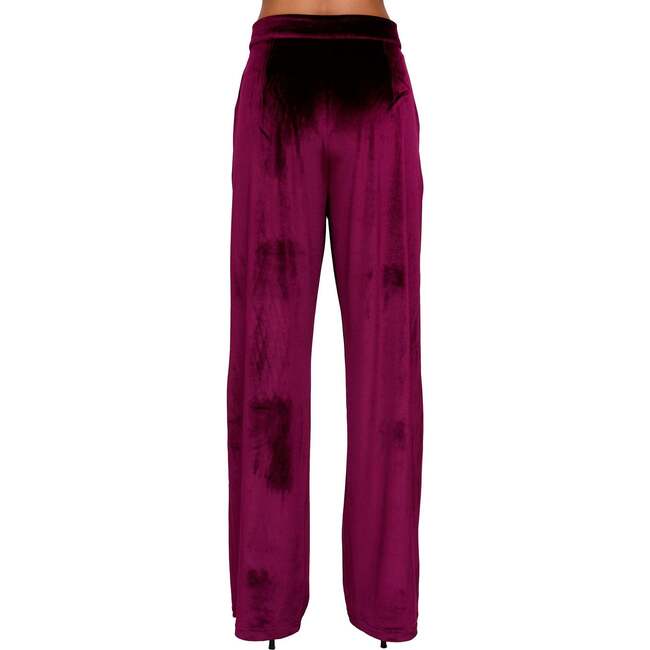Valerie Straight Leg Velvet Trouser, Burgundy