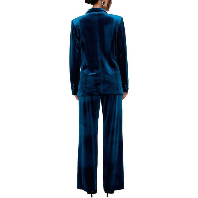 Valerie Straight Leg Velvet Trouser, Blue