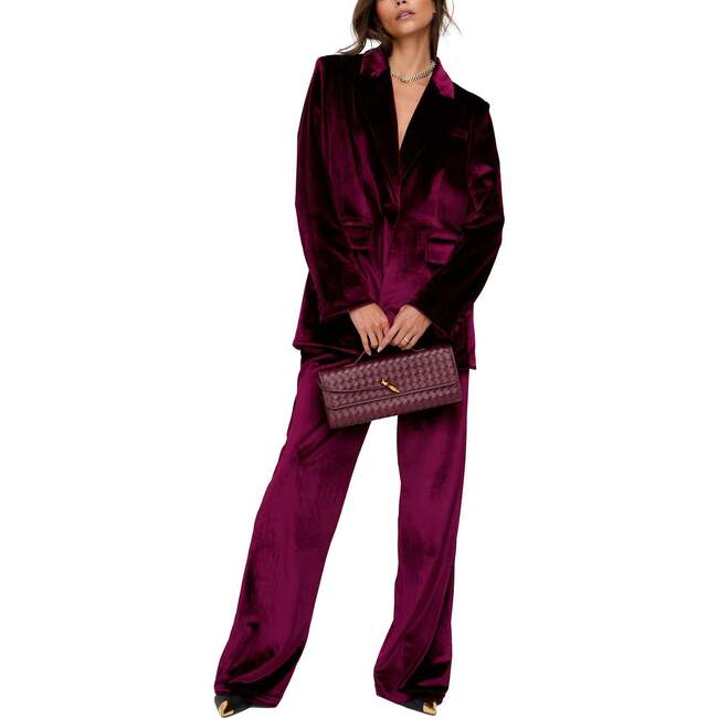 Valerie Tailored Velvet Blazer, Burgundy