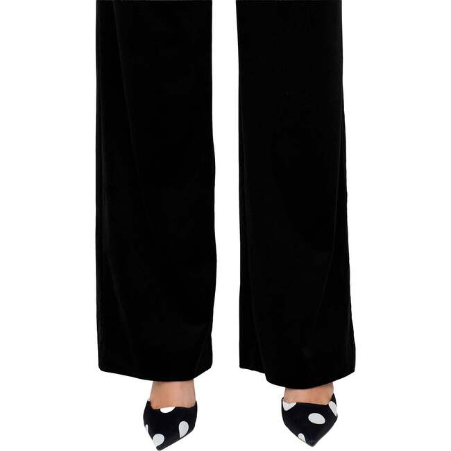 Valerie Straight Leg Velvet Trouser, Black - Pants - 3