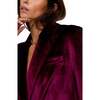 Valerie Tailored Velvet Blazer, Burgundy - Blazers & Sport Coats - 3