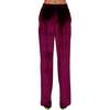 Valerie Straight Leg Velvet Trouser, Burgundy - Pants - 3 - thumbnail