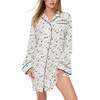 Simone Long Sleeve Nightshirt, Natural - Pajamas - 1 - thumbnail