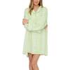 Simone Long Sleeve Nightshirt, Green - Pajamas - 1 - thumbnail
