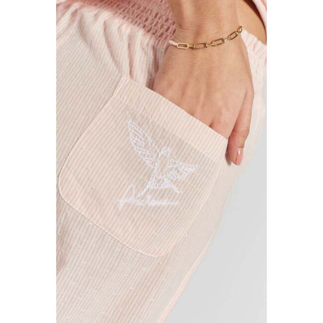 Chicory Striped Woven Cotton Pajama Pants, Blue - Pajamas - 4