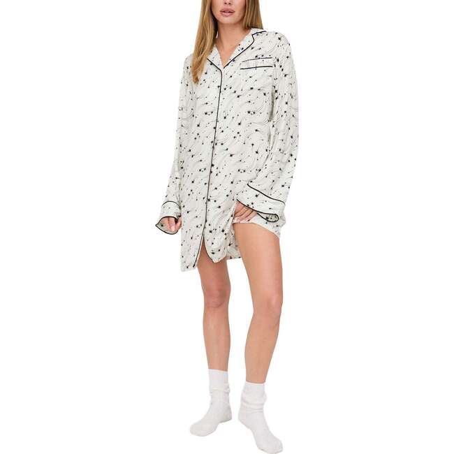 Simone Long Sleeve Nightshirt, Natural