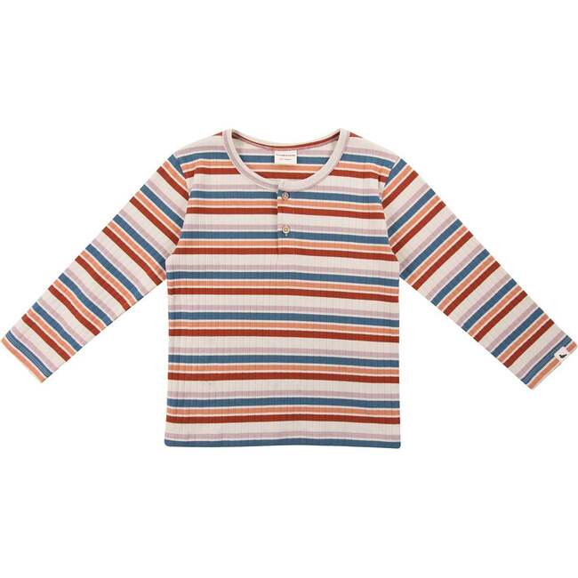 Retro Stripe Print Top, Multi