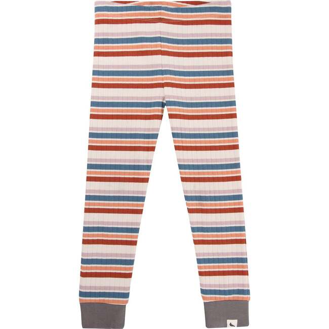 Retro Stripe Print Leggings, Multi