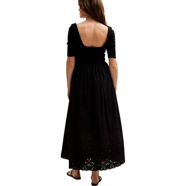 Sydney Short Sleeve Jersey Bodice Embroidered Midi Dress - Dresses - 5