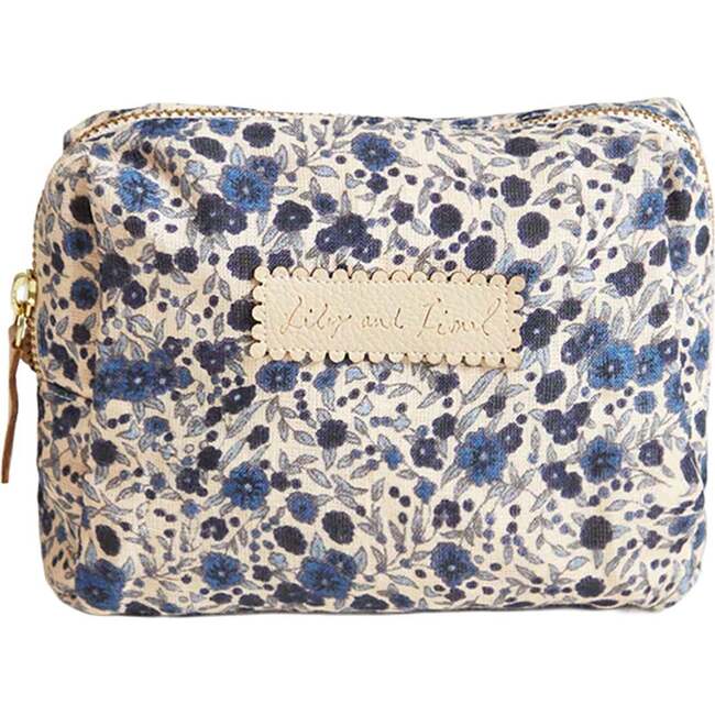 Print Cosmetic Bag, Blue Floral