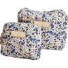 Print Cosmetic Bag, Blue Floral - Bags - 2 - thumbnail