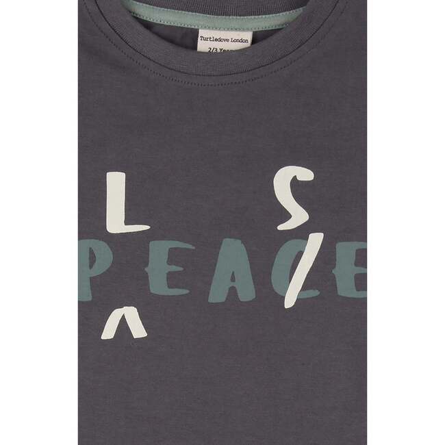 Peace Please Slogan Print T-Shirt, Grey - T-Shirts - 3