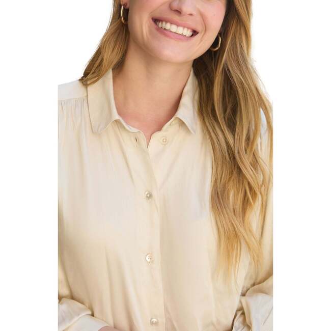 Marrianne Peter Pan Collar Shirt, Natural - Blouses - 3