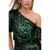 Nola Asymmetric Off Shoulder Sequins Midi Dress - Dresses - 2