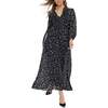 Margot Ruffle Neck Spot Print Maxi Dress, Black - Dresses - 2