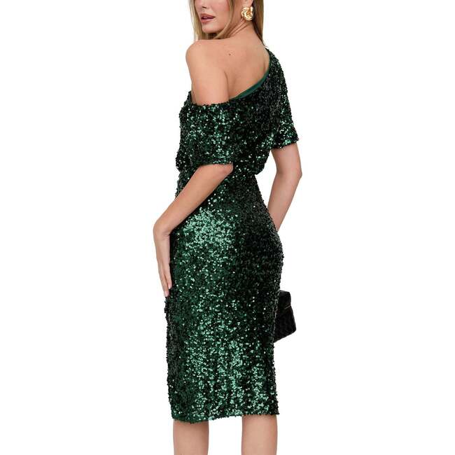 Nola Asymmetric Off Shoulder Sequins Midi Dress - Dresses - 3