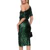 Nola Asymmetric Off Shoulder Sequins Midi Dress - Dresses - 3