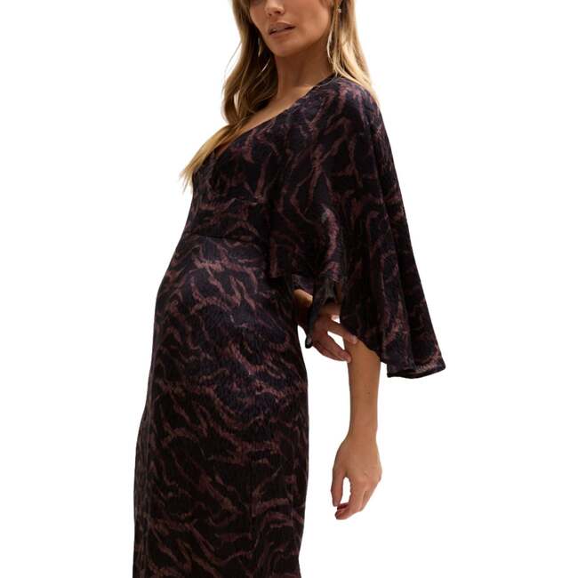 Lydia Angel Sleeve Midnight Tiger Print Maxi Dress - Dresses - 5