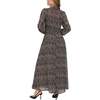 Margot Ruffle Neck Spot Print Maxi Dress, Brown - Dresses - 5 - thumbnail