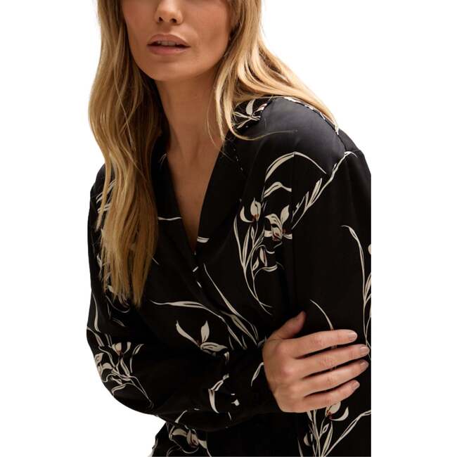 Lillibet Large Floral Print Shirt, Black