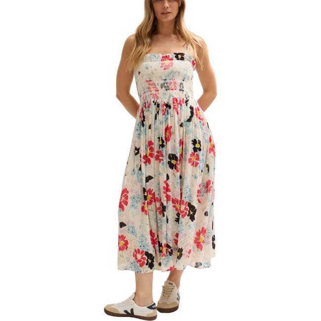 Jessica Detachable Strap Poppy Print Midi Dress