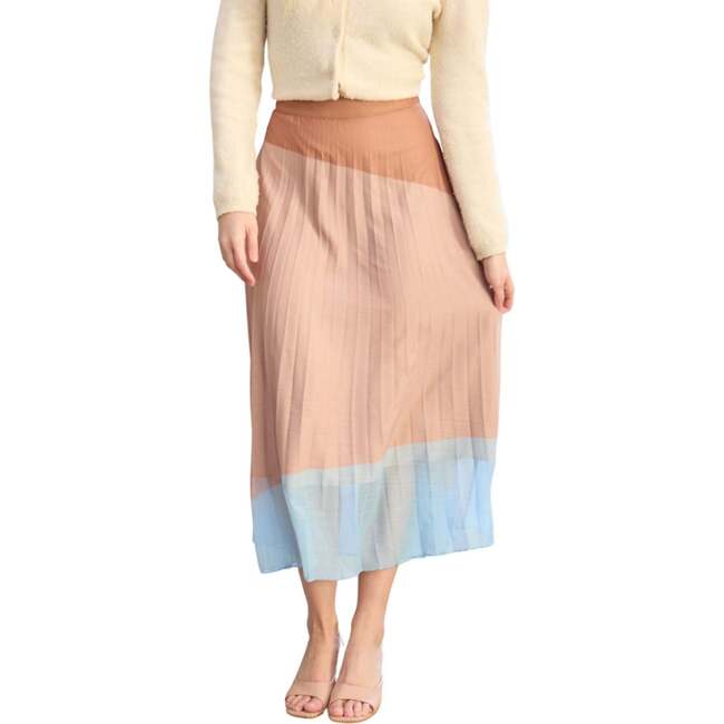 Ladbarn Colour Block Pleated Maxi Skirt - Skirts - 5